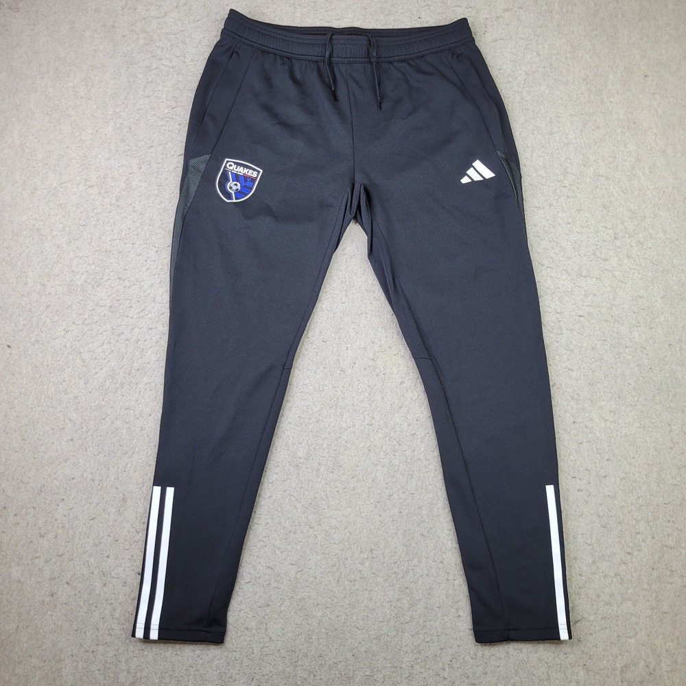 San Jose Quakes Adidas Joggers Sweatpants‎ Mens L Black 3 Stripe Soccer